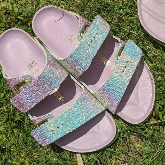 Birkenstock Arizona Pearl Iridescent Sandals - Picture 8 of 12